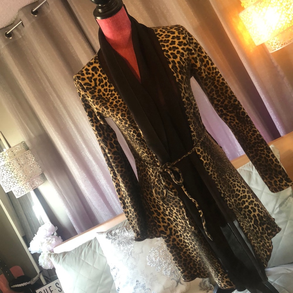 Leopard sweater duster